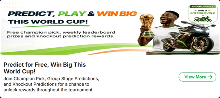 bonus-1 World Cup prediction card with footballer holding trophy