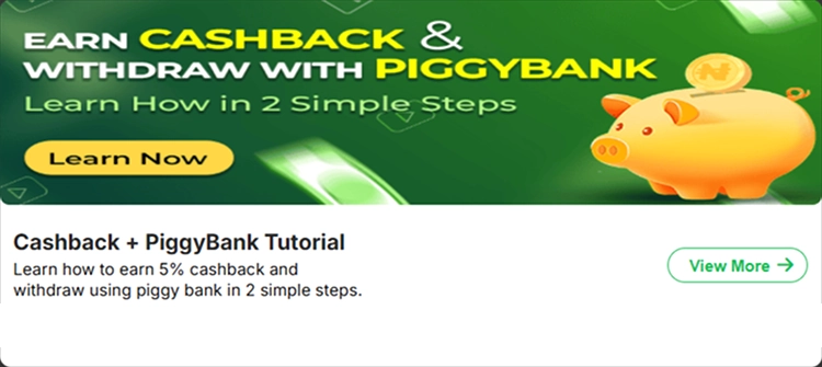 Cashback and PiggyBank tutorial with golden piggy bank