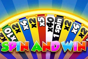 Spin and Win colourful wheel with multipliers