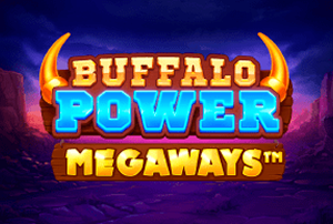 Buffalo Power Megaways logo with golden horns
