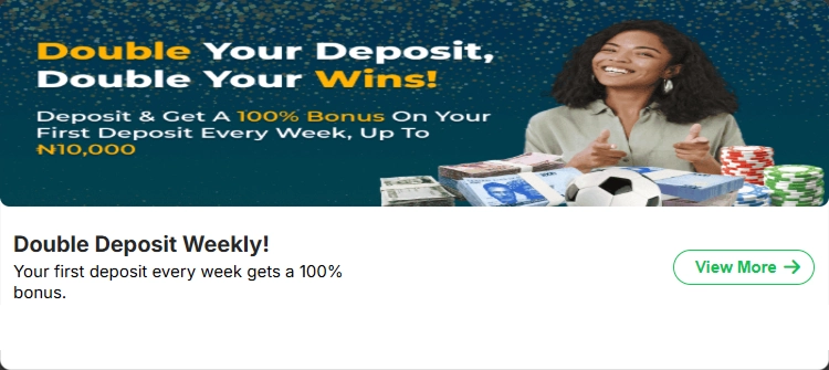 Double deposit weekly bonus woman with naira notes